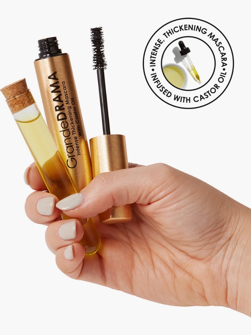 GrandeDRAMA Intense Thickening Mascara with Castor Oil/ Black